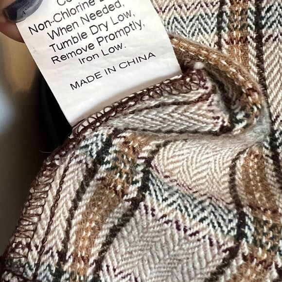 Brown and Plaid Button-Up Jacket - Picture 4 of 5